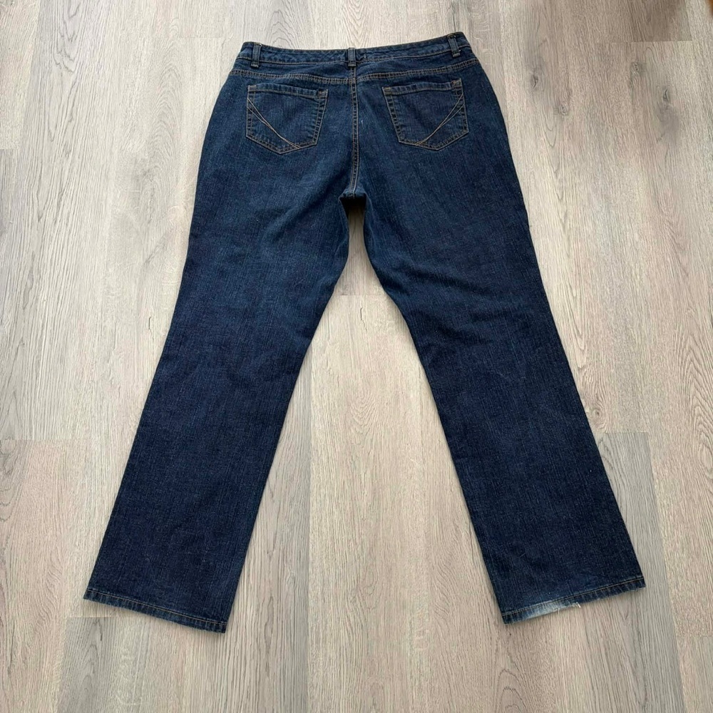Emily B by Emily Bustamante Classic Straight-Leg Jeans Dark Blue Chic Cotton 16 - Picture 3 of 6